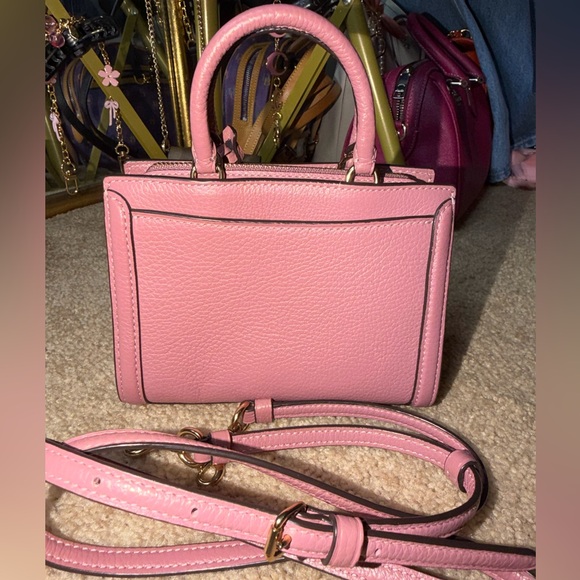 Coach Mini Zoe Satchel Pink Pebbled Leather Lock Key Crossbody Style 8015 - Picture 15 of 16